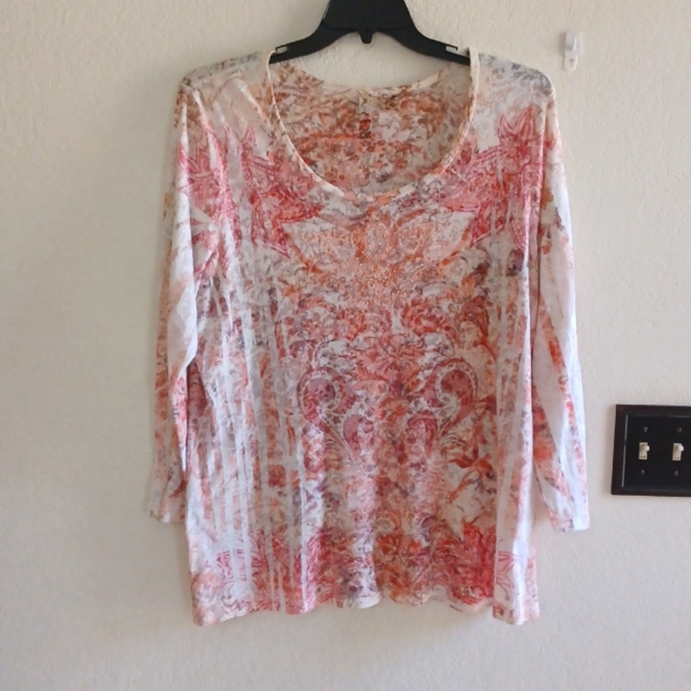 Long sleeve burnout tunic